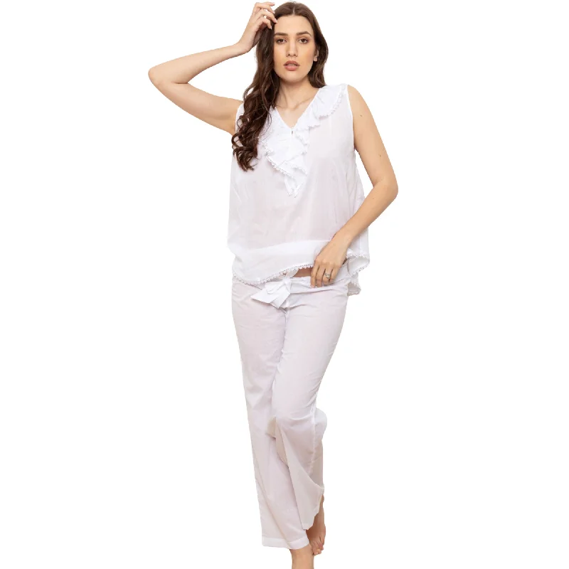 women's pajamas with a whimsical charmCottonreal Women's Tonia White Pyjama Set