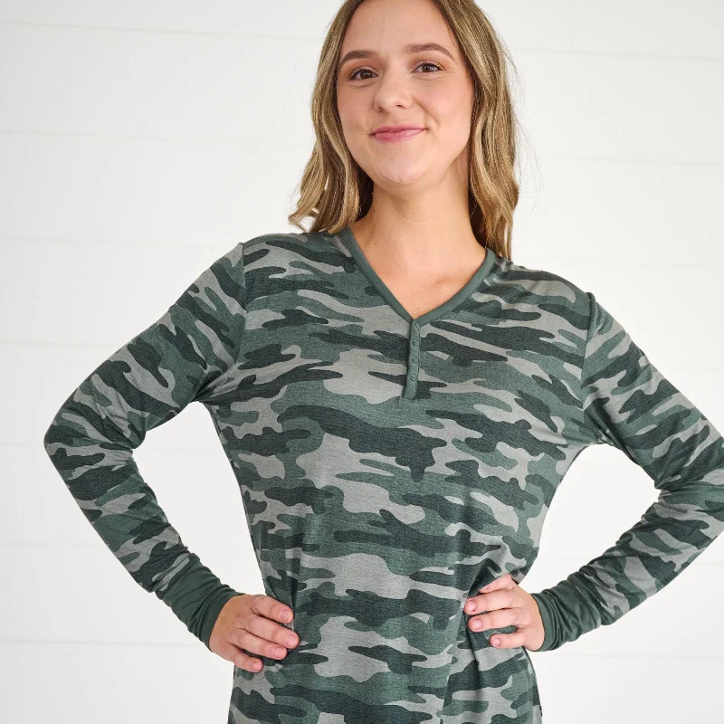 women's pajamas for those who want to feel pampered and lovedVintage Camo Women's Pajama Top